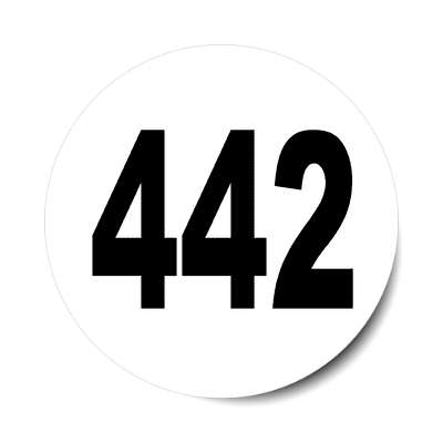 number 442 white black sticker