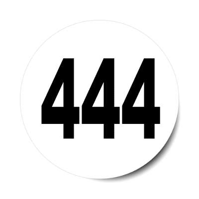 number 444 white black sticker