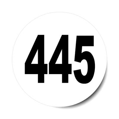 number 445 white black sticker