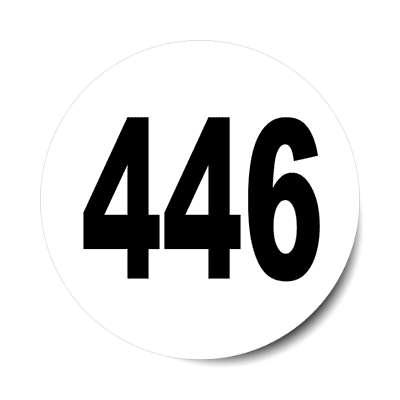 number 446 white black sticker