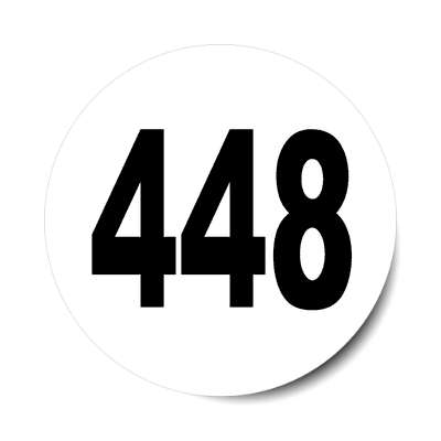 number 448 white black sticker