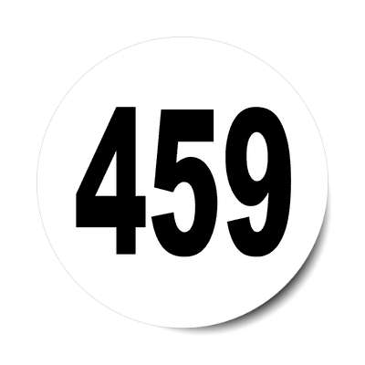 number 459 white black sticker