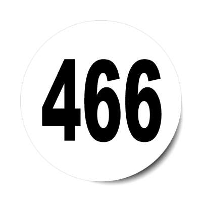 number 466 white black sticker