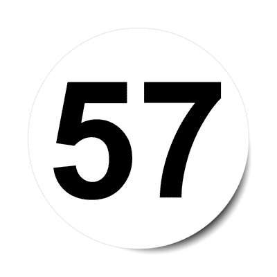 Number 57 White Black Stickers, Magnet