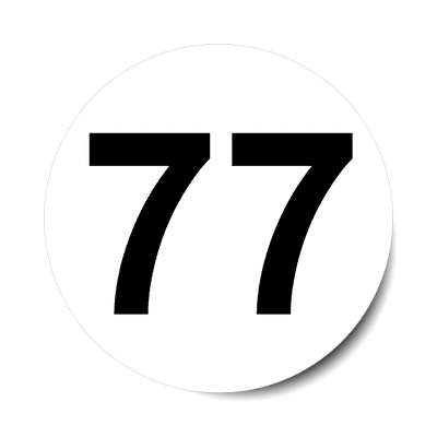 number 77 white black sticker