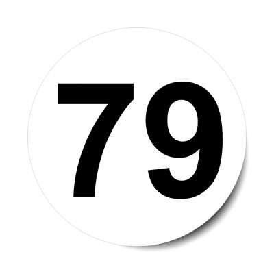 number 79 white black sticker