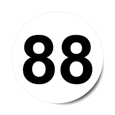 number 88 white black sticker