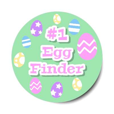 number one egg finder sticker