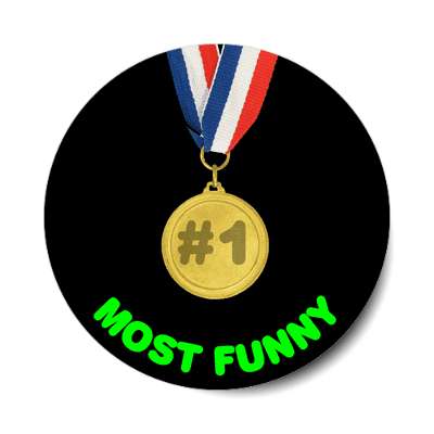 number one most funny medal sticker