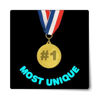 number one most unique medal sticker
