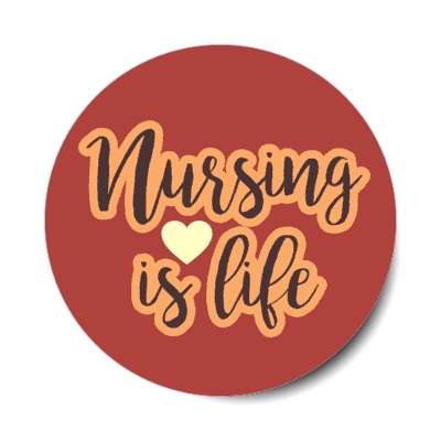 nursing is life red stickers, magnet