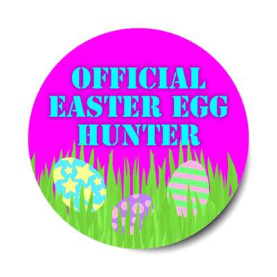 official easter egg hunter grass sky magenta sticker