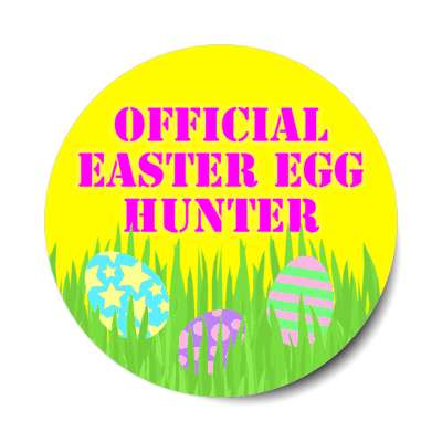 official easter egg hunter yellow sky grass sticker