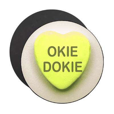 okie dokie valentines day heart candy magnet