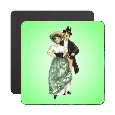 old time st patricks day couple vintage magnet