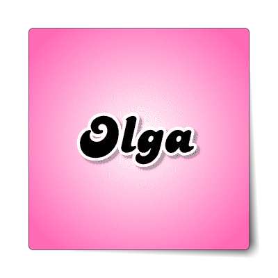 olga female name pink sticker