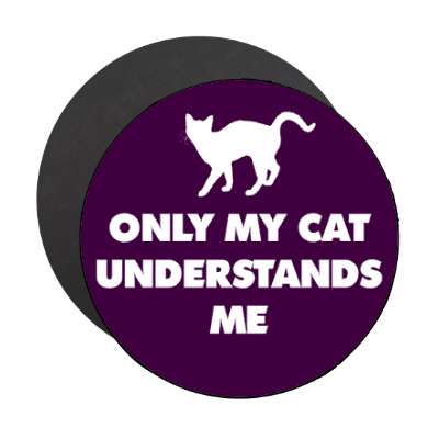 only my cat understands me silhouette magnet