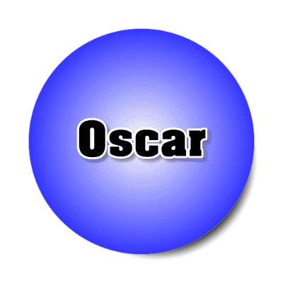 oscar male name blue sticker