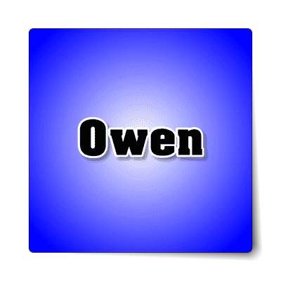 owen male name blue sticker