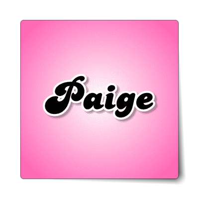 paige female name pink sticker