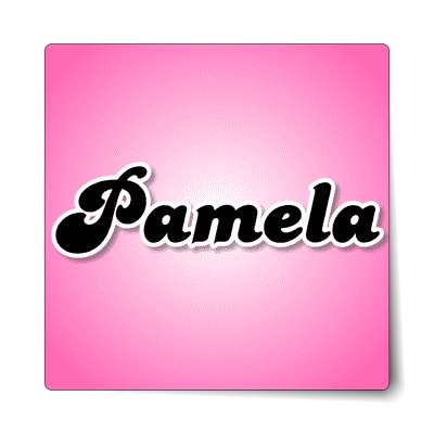 pamela female name pink sticker
