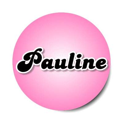 pauline female name pink sticker