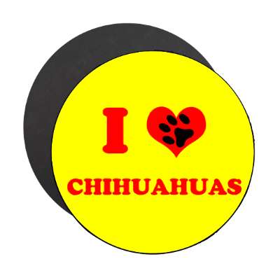 paw prints i heart chihuahuas magnet