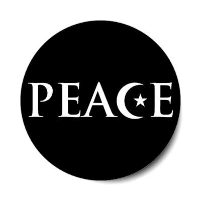 peace crescent symbol black sticker