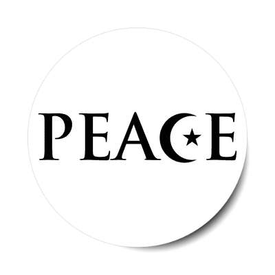 peace crescent symbol white sticker