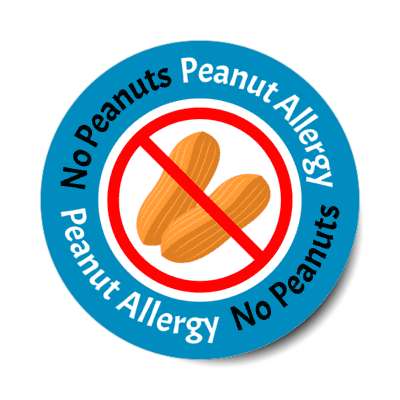 peanut allergy red slash blue stickers, magnet