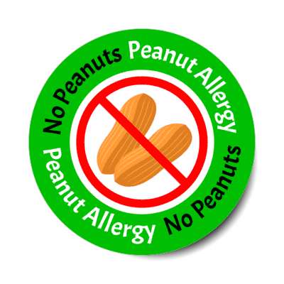 peanut allergy red slash green stickers, magnet