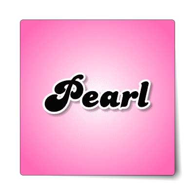 pearl female name pink sticker