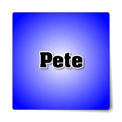 pete male name blue sticker