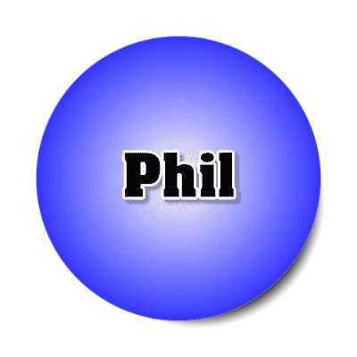 phil male name blue sticker
