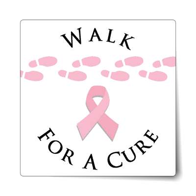 pink footsteps breast cancer awareness walk for a cure sticker