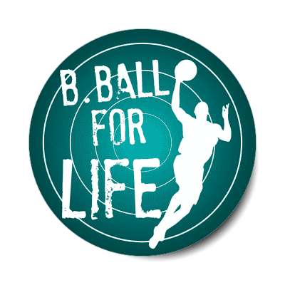 player silhouette basketball for life sticker