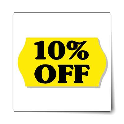 pricetag 10 percent off sticker