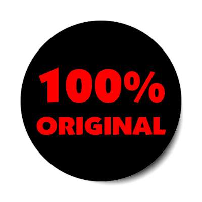 pricetag 100 percent original sticker