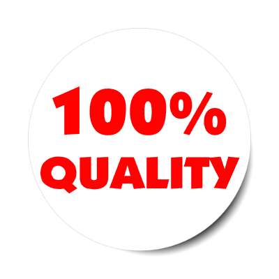 pricetag 100 percent quality sticker