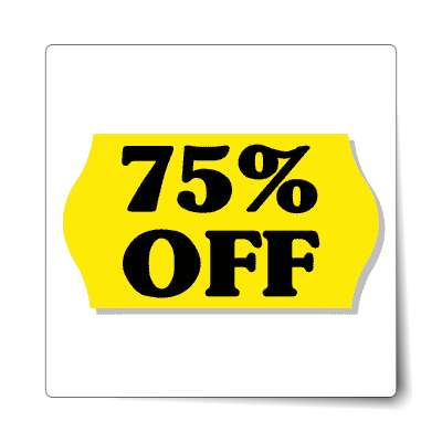 pricetag 75 percent off sticker