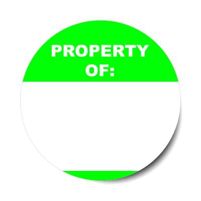 property of bright green fill in nametag sticker