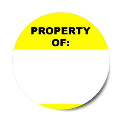 property of bright yellow fill in nametag sticker