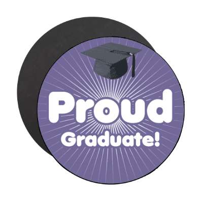 proud graduate rays blue graduation cap magnet