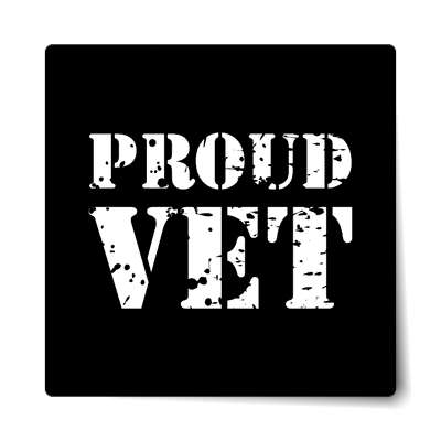 proud vet stencil sticker