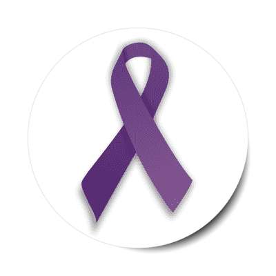 purple awareness ribbon stickers, magnet