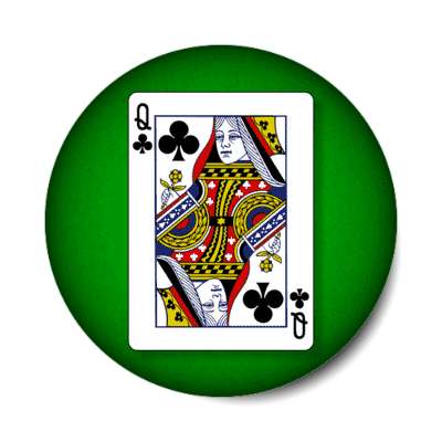 queen of clubs playing card stickers, magnet