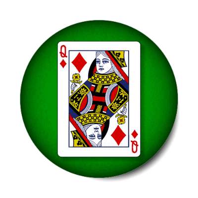 queen of diamonds playing card stickers, magnet