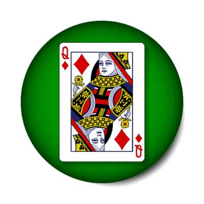 queen of diamonds playing card stickers, magnet