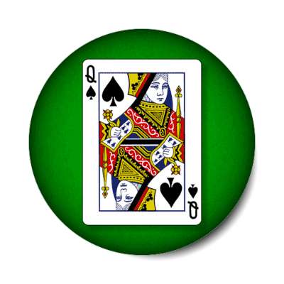 queen of spades playing card stickers, magnet