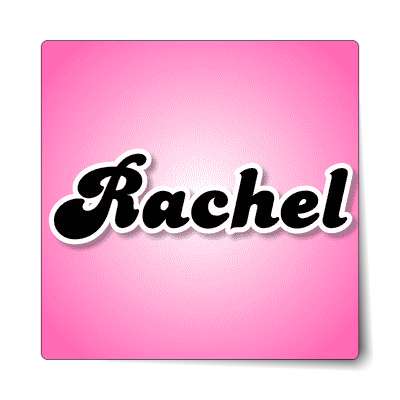 rachel female name pink sticker